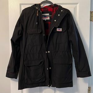 Penfield x Madewell black coat.